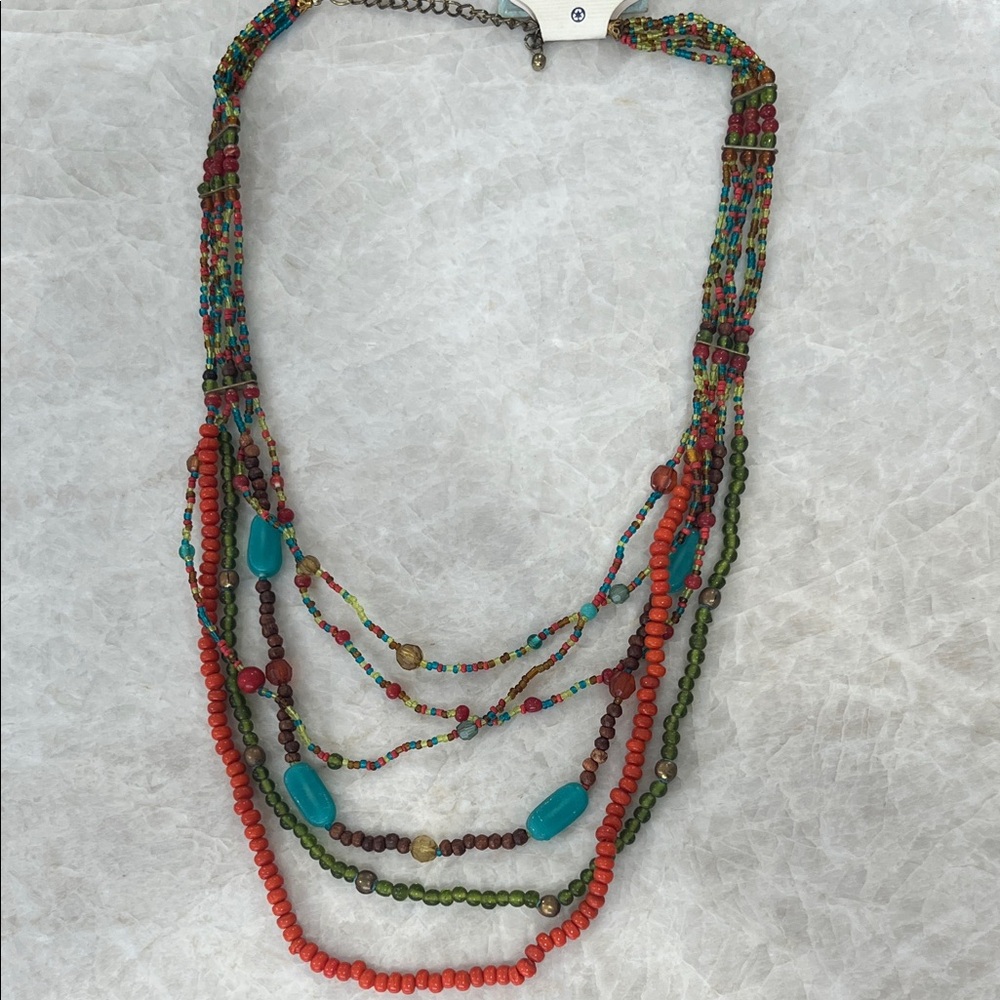 Multicolor Beaded Necklace by Bass